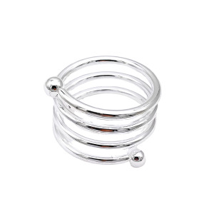 Spiral Top Detaylı Ayarlanabilir Gümüş Yüzük